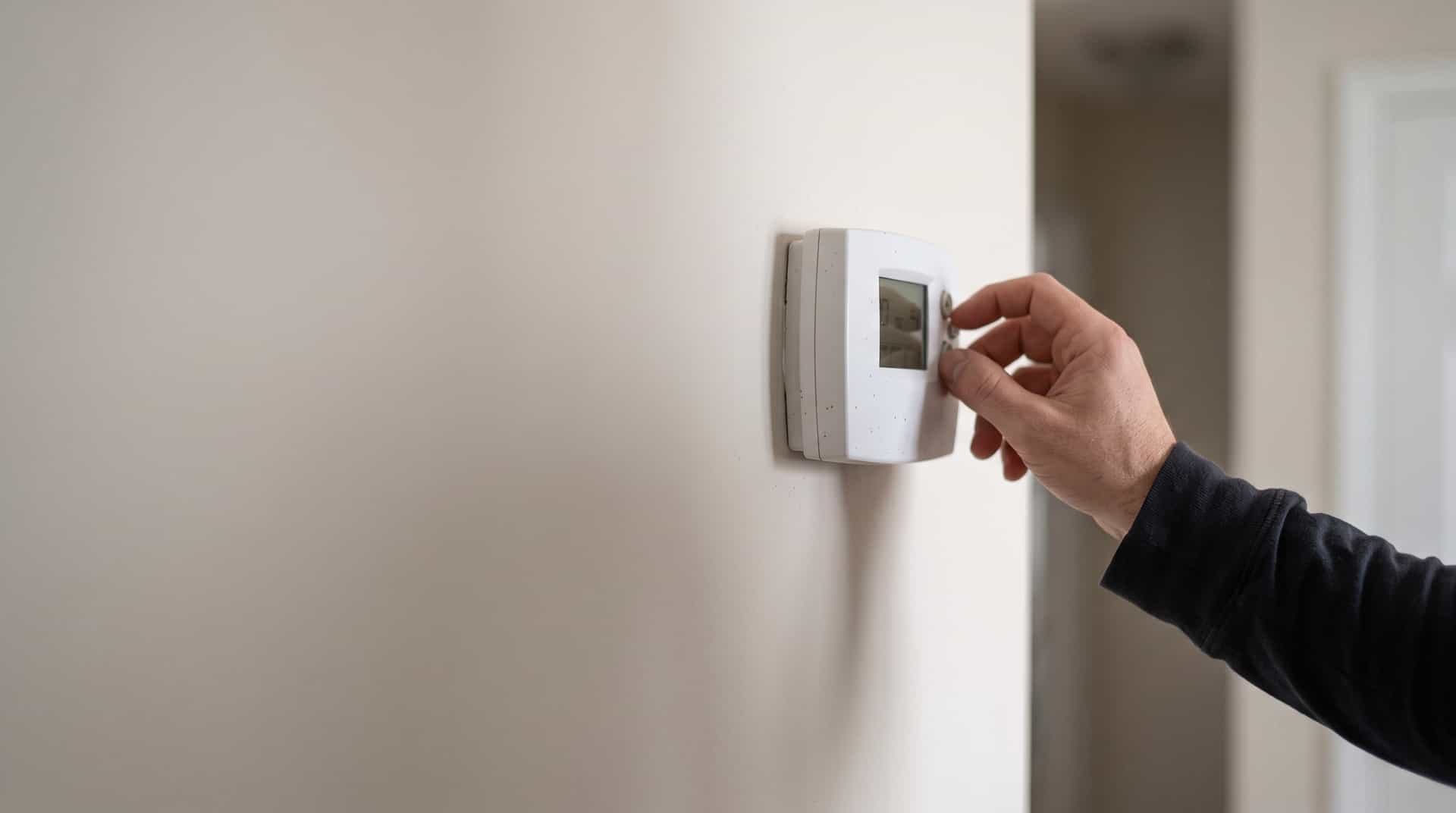 HydroHelp911 Crawl Space & Foundation Repair illustrates a hand adjusting a thermostat due to high energy bills.