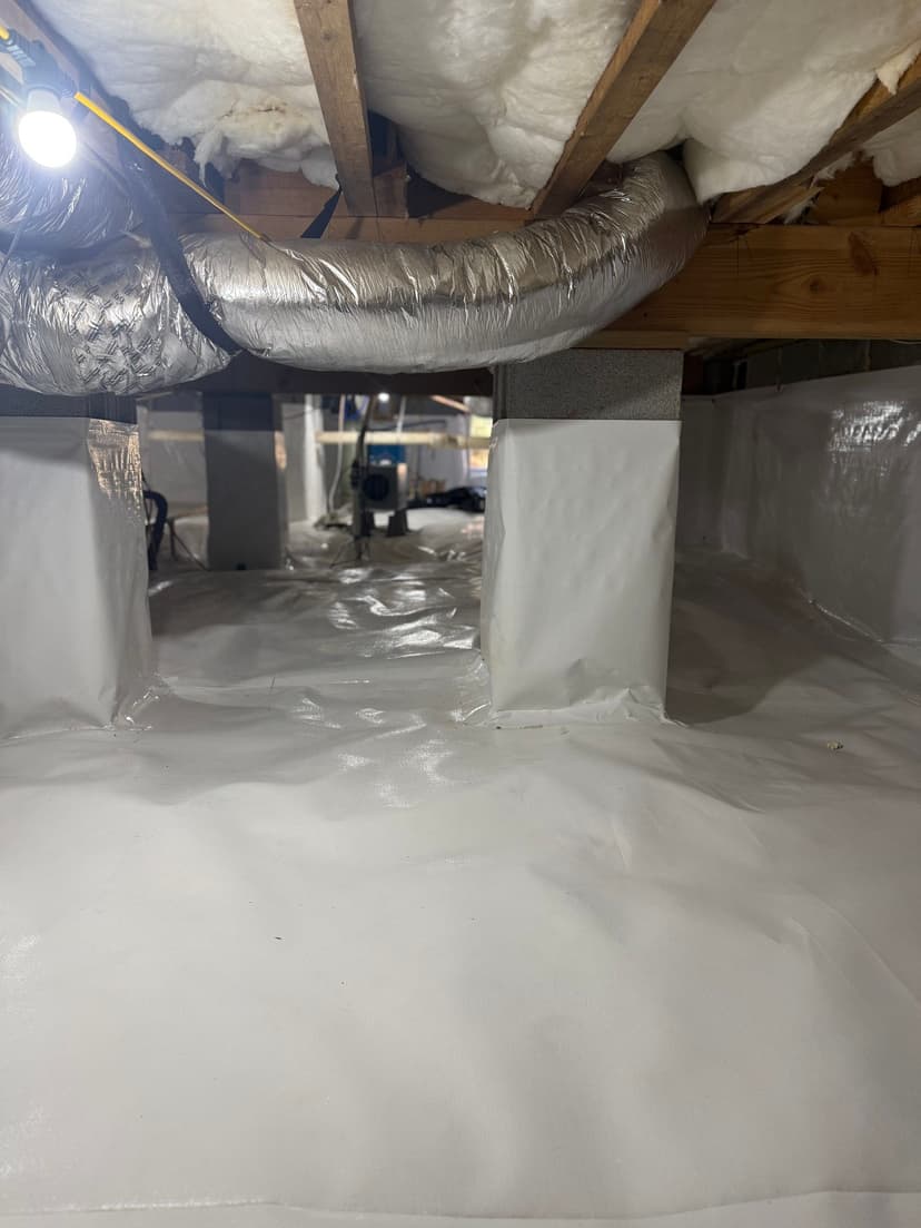 HydroHelp911 Crawl Space & Foundation Repair installing a comprehensive crawl space encapsulation system