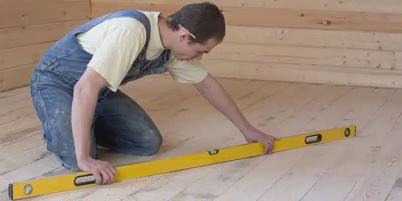 Sloping wood floor in an older home