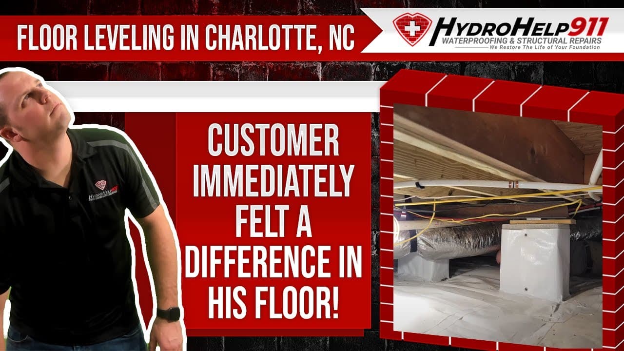 Floor Leveling in Charlotte, NC. Video preview.