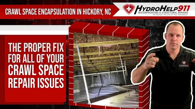 Crawl Space Encapsulation in Hickory, NC. Video preview.