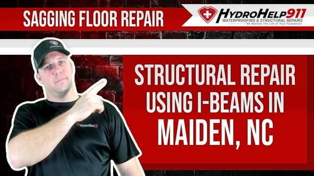 Sagging Floor Repair With I-Beams in Maiden, NC. Video preview.