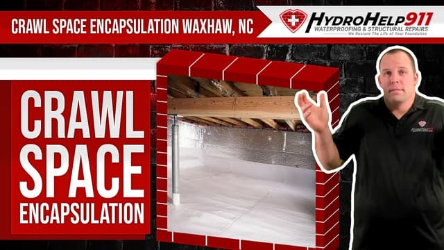 Crawl Space Encapsulation in Waxhaw, NC: Repair, Vapor Barrier and Insulation. Video preview.