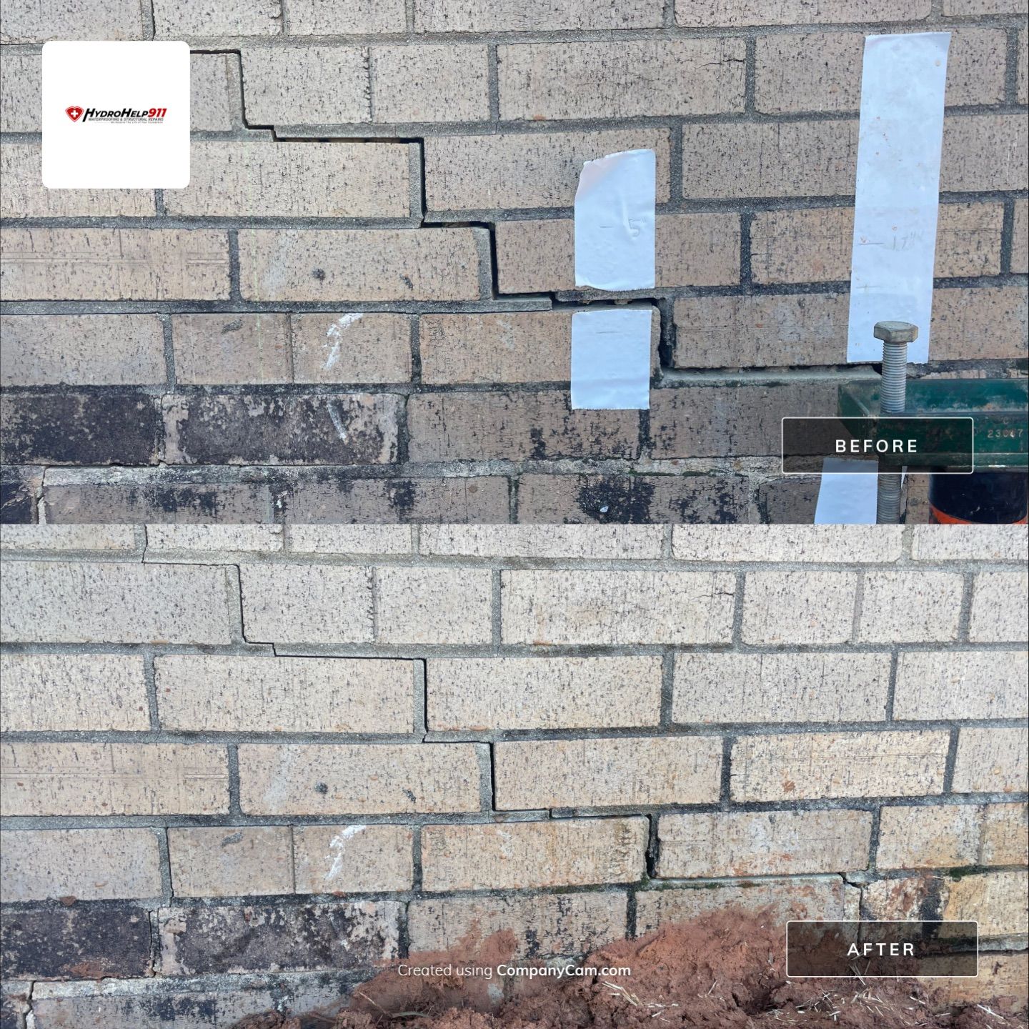 Cracked Block Foundation at a HydroHelp911 project