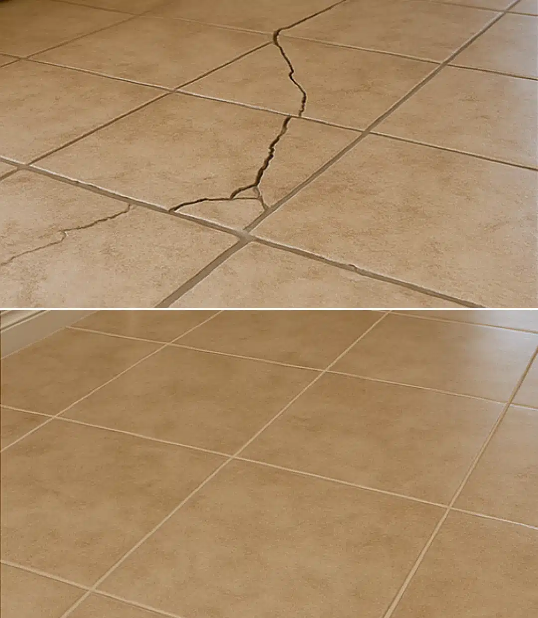 Early warning signs of cracks in floor tiles and grout on a Carolinas home