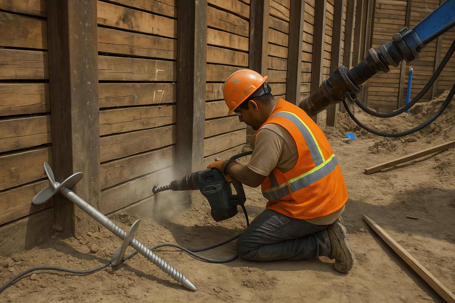 Tieback Anchors / Helical Tiebacks installation by HydroHelp911