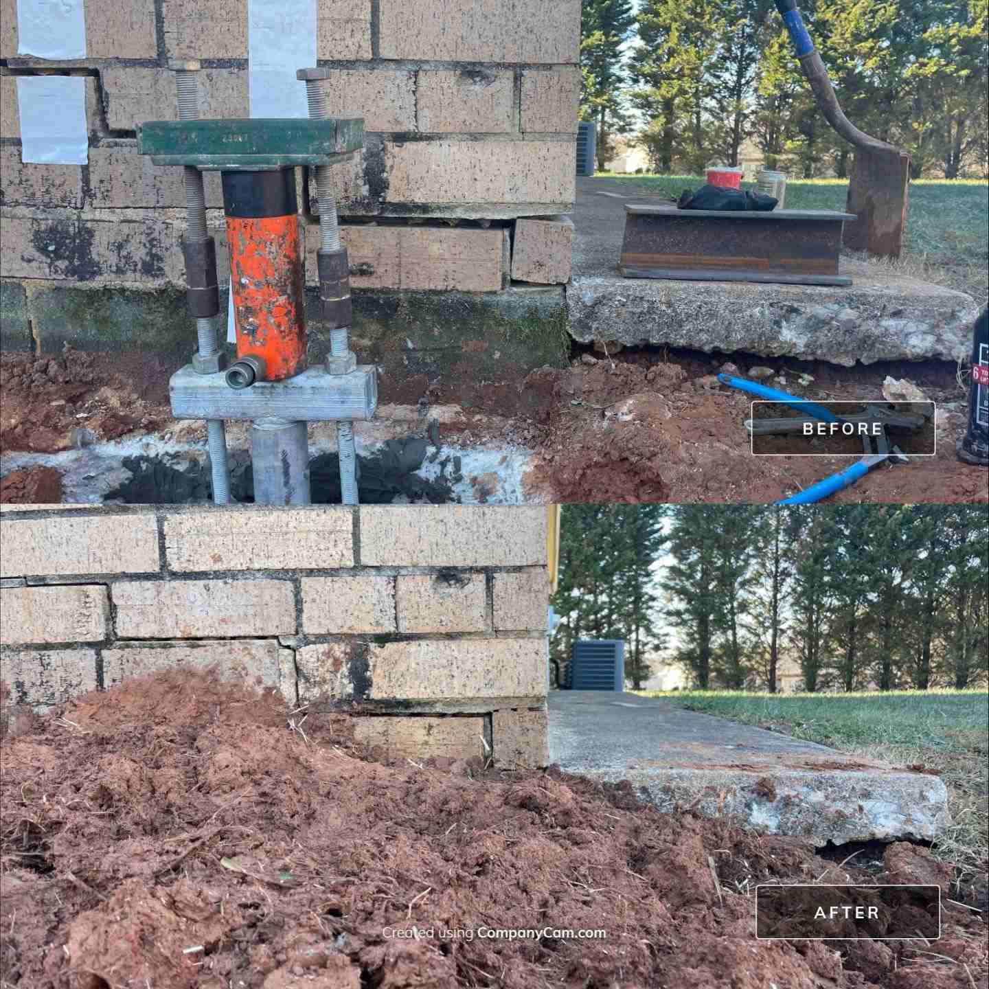 Foundation settlement at a HydroHelp911 project
